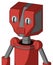 Tomato-Red Droid With Mechanical Head And Speakers Mouth And Two Eyes