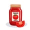 Tomato sauce glass jar.