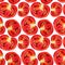 Tomato seamless watercolor pattern.