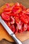 Tomato slice cutting board vegetable,  cook
