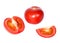 Tomato and slices of tomato closeup