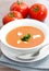 Tomato soup with creme fraiche