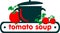 tomato soup,cuisine round logo, pan icon