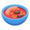 Tomato soup icon isometric vector. Serbia cuisine