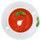 Tomato soup meal with fresh tomatoes isolated