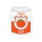 Tomato soup tin can isolated, editable vector illustration for food decoration, t shirt print, poster,