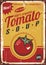 Tomato soup vintage metal sign image