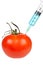 Tomato with syringe inserted