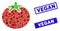 Tomato Vegetable Mosaic and Distress Rectangle Vegan Stamp Seals