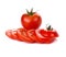 Tomato vegetables pile on white background cutout
