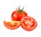 Tomato vegetables pile on white background cutout