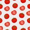 Tomato vegetables seamless pattern on white background,  Fresh whole tomatoes and half cut