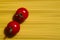 Tomatoes on a background with spaghettis