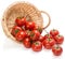 Tomatoes in a basket is scattered