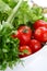 Tomatoes closeup in a salad