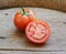 Tomatoes, cooked with herbs for the preservation on the old wood.