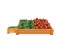 Tomatoes and cucumbers in box for sale 3d render on white background no shadow