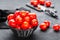 Tomatoes. Fresh tomatoes in basket on table