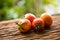 Tomatoes fruits on natural background