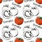 Tomatoes hand drawn seamless pattern