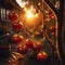 Tomatoes hanging from the vine in the blue hour