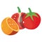 tomatoes orange fresh food icon vector ilustrate