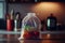 Tomatoes in plastic transparent bag on table. Generative AI