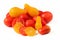 Tomatoes red and yellow colors pear shaped isolated
