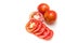 Tomatoes slices on white background isolated