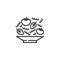Tomatoes soup plate line icon
