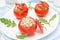 Tomatoes stuffed with tuna salad and bulgur, horizontal