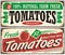 Tomatoes vintage promotional sign design