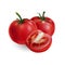 Tomatoes on white background