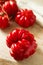 Tomatoes on a wooden background. Selectiv focus.