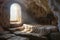 Tomb cave is empty as symbol of Christ Resurrection