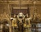 Tomb of Christopher Columbus by sculptor Arturo Melida in the Seville Cathedral in Spain.