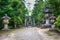 Tomb of Maeda Toshinaga 1562-1614 in Takaoka, Toyama, Japan. He was a Japanese samurai and the