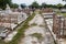 Tombs at Cementerio la Reina cemetery in Cienfuegos, Cuba. The cemtery was damaged by a hurrican