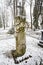 Tombstone with a cross, a snake biting its tail and an oak tree, Barbele, Latvia