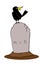 Tombstone with crow.