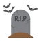 Tombstone flat icon, halloween and scary, grave