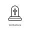 Tombstone icon. Trendy modern flat linear vector Tombstone icon