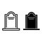 Tombstone line and glyph icon. Coffin vector illustration isolated on white. Cemetery outline style design, designed for