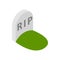 Tombstone with RIP icon, isometric 3d style