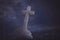 Tombstone shaped crucifix in the cemetery