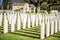 Tombstones in British War Cemetery in Normandy,France