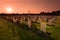 Tombstones in the Canadian cemetery of soldiers who fell during the Second World War in Ortona in the province of Chieti Italy