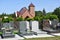 Tombstones and a chapel in the public cemetery