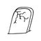 Tombstones with crack halloween doodle vector icon