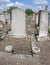 Tombstones in the jewish cemetery